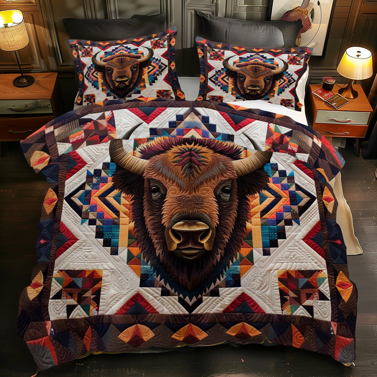 Bison Native XR1505010CL Quilted Bedding Set