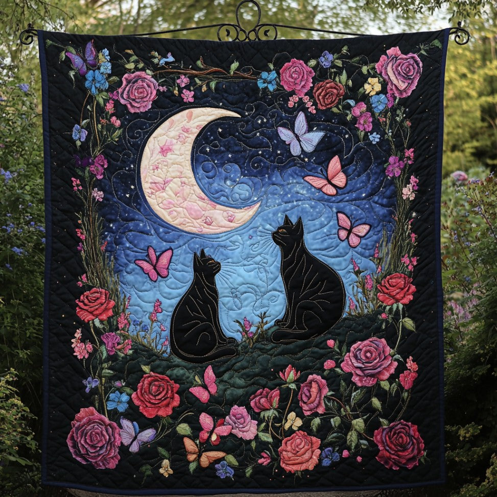 Black Cat Starry Night WU1401071CL Quilt Blanket