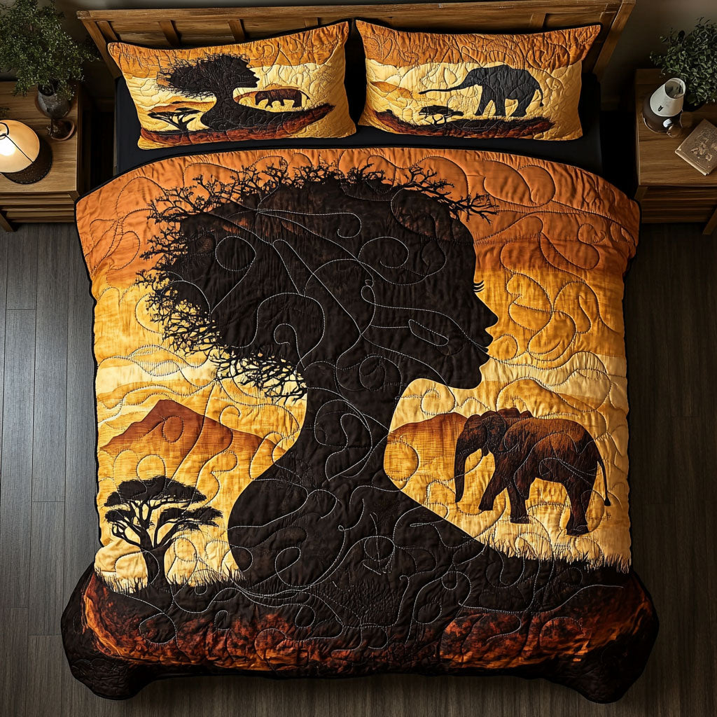 Black Woman In Sahara WX0603010CL Quilted Bedding Set