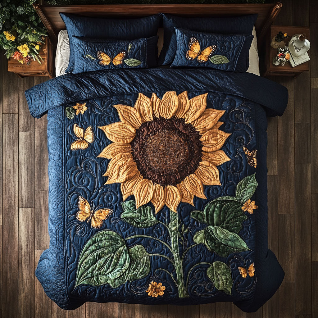 Blooming Sunflower WX0603014CL Quilted Bedding Set