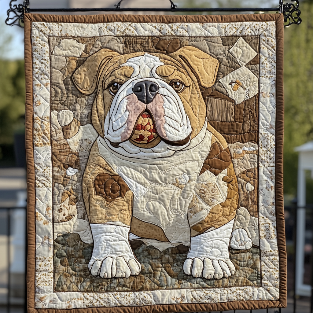Bulldog Playing With Balls WU1601016CL Quilt Blanket