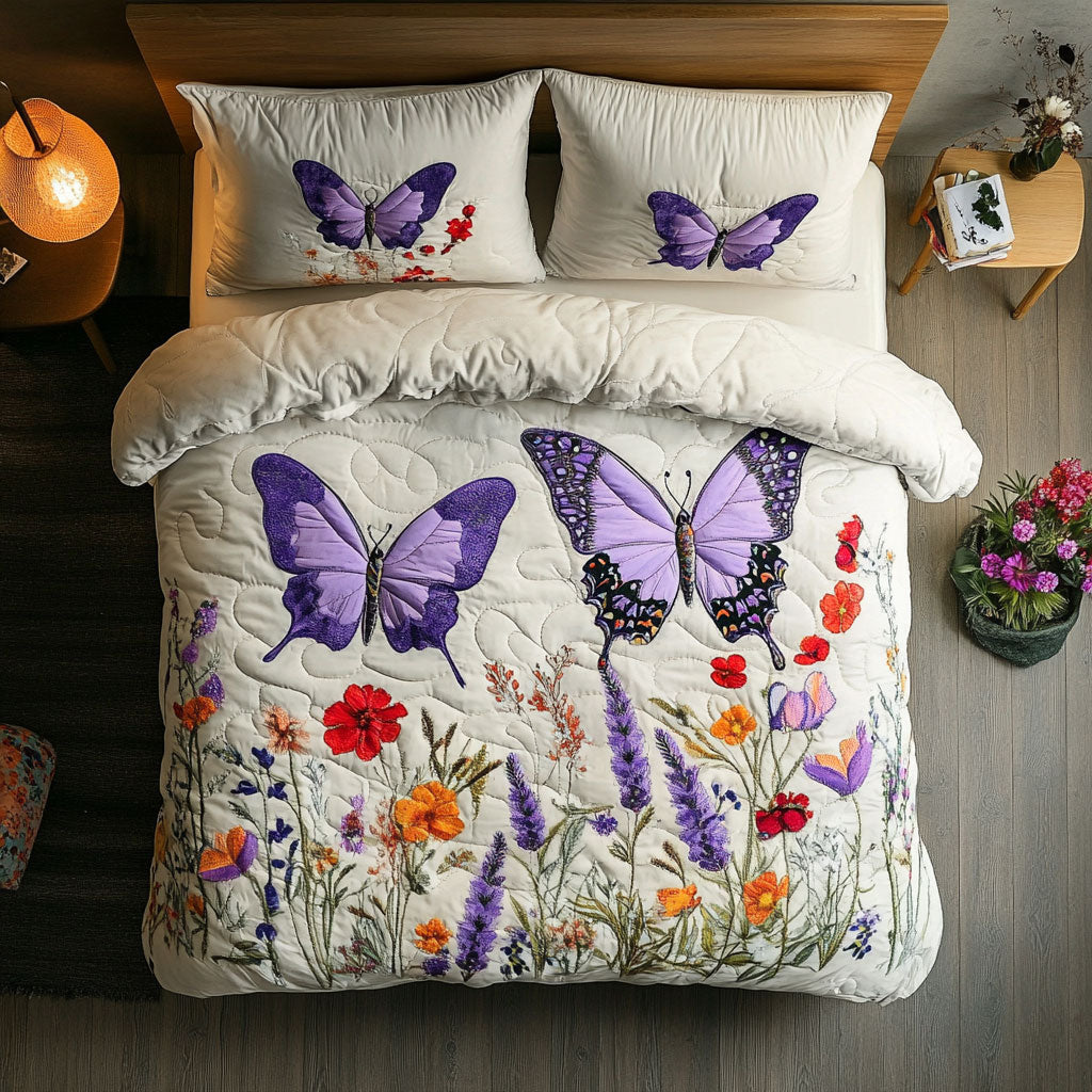 Butterfly Garden WX0603018CL Quilted Bedding Set