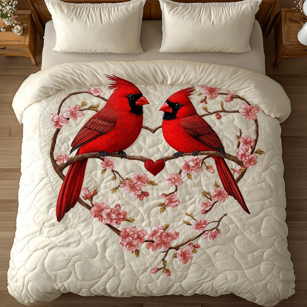 Cardinal Heart WX0803164CL Quilted Bedding Set