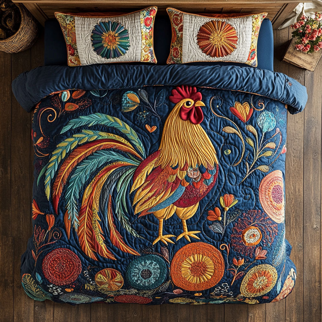 Chicken WX0703012CL Quilted Bedding Set