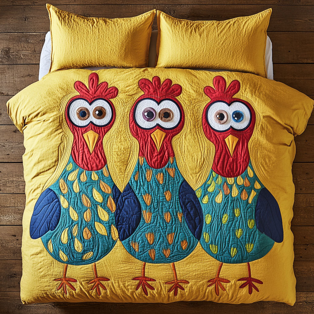 Chicken WX2802125CL Quilted Bedding Set