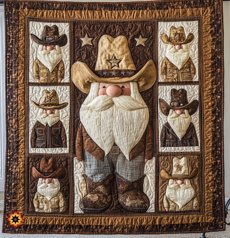 Cowboy Gnome WU1312005CL Quilt Blanket