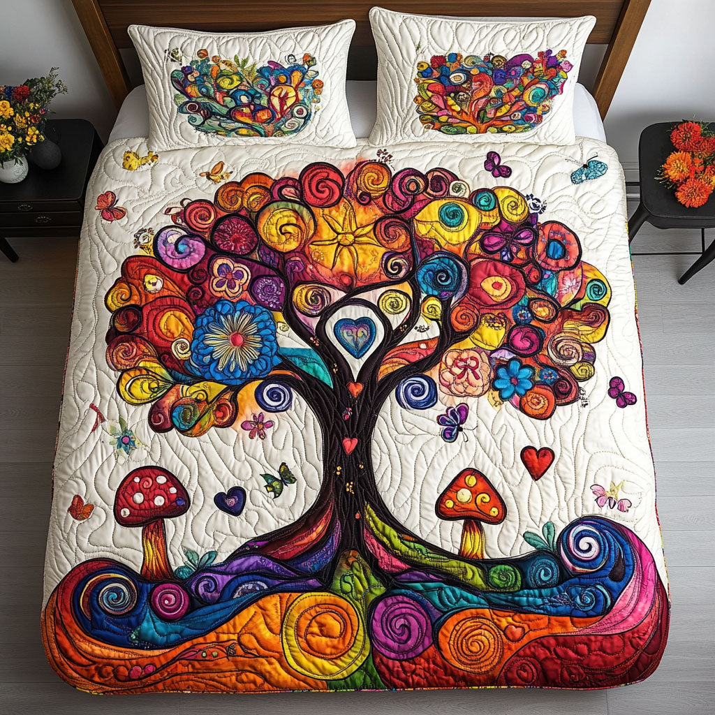 Colorful Tree Of Life WY1902007CL Quilted Bedding Set