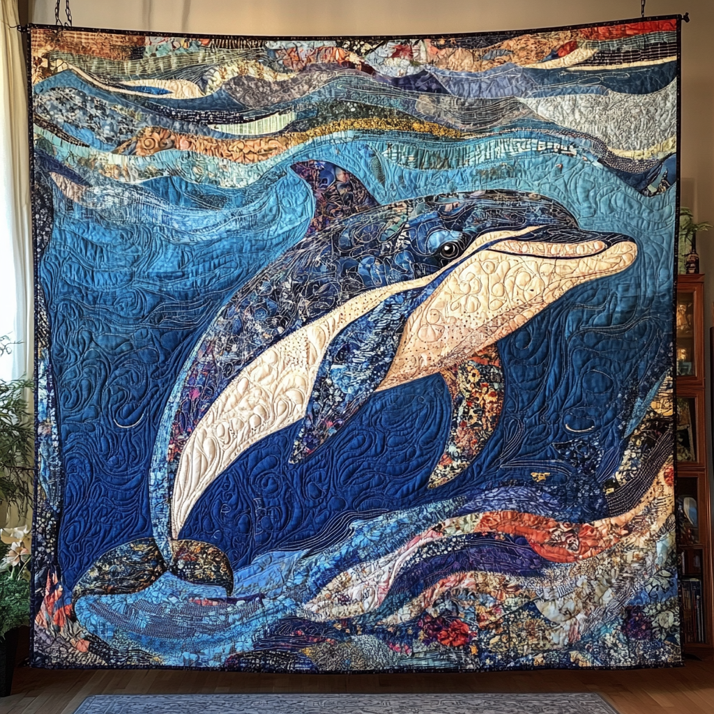 Dolphin Marine Life WU1601018CL Quilt Blanket