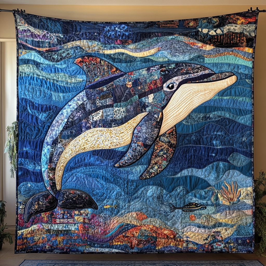 Dolphin Marine Life WU1601019CL Quilt Blanket