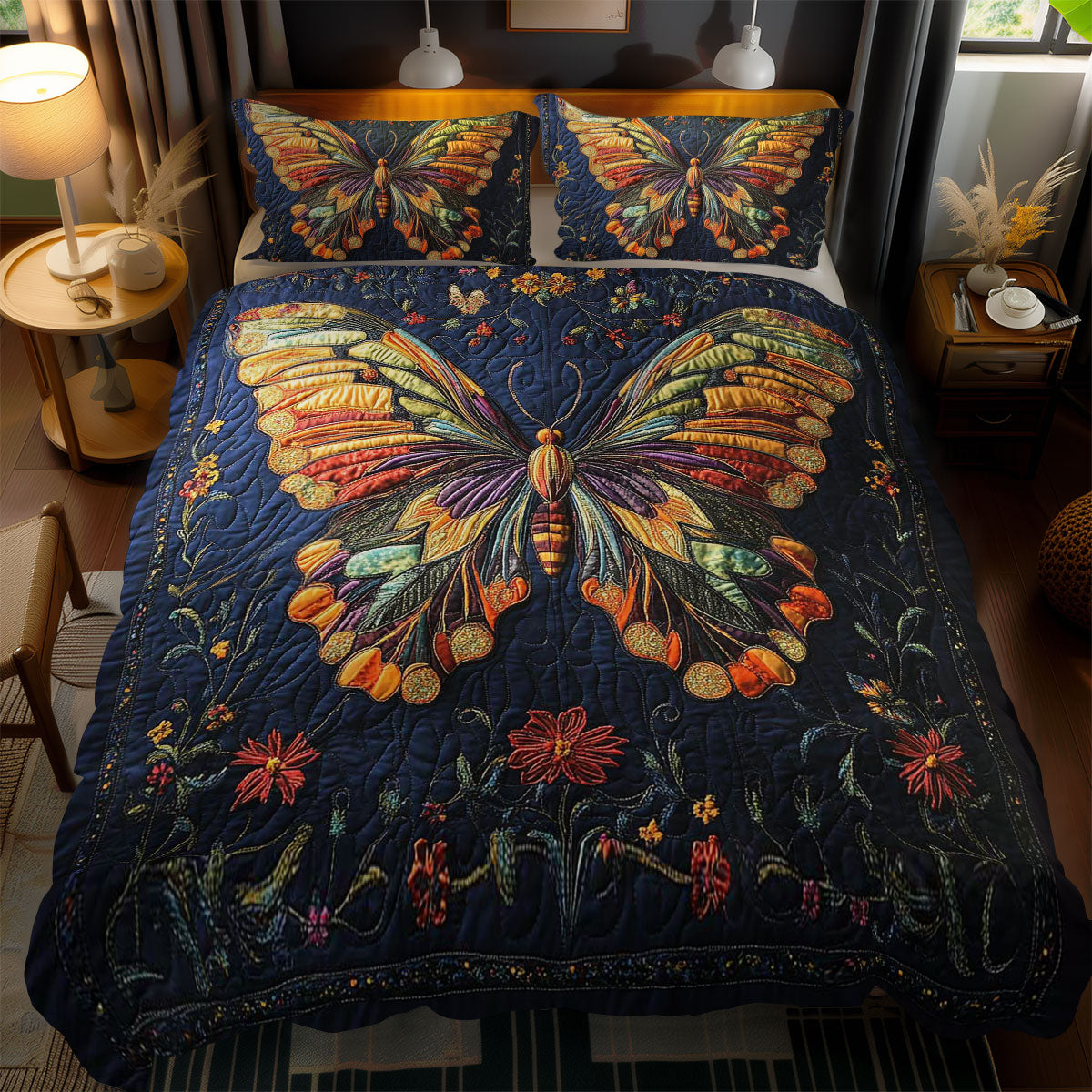 Mystic Butterfly WN1002072CL Quilted Bedding Set