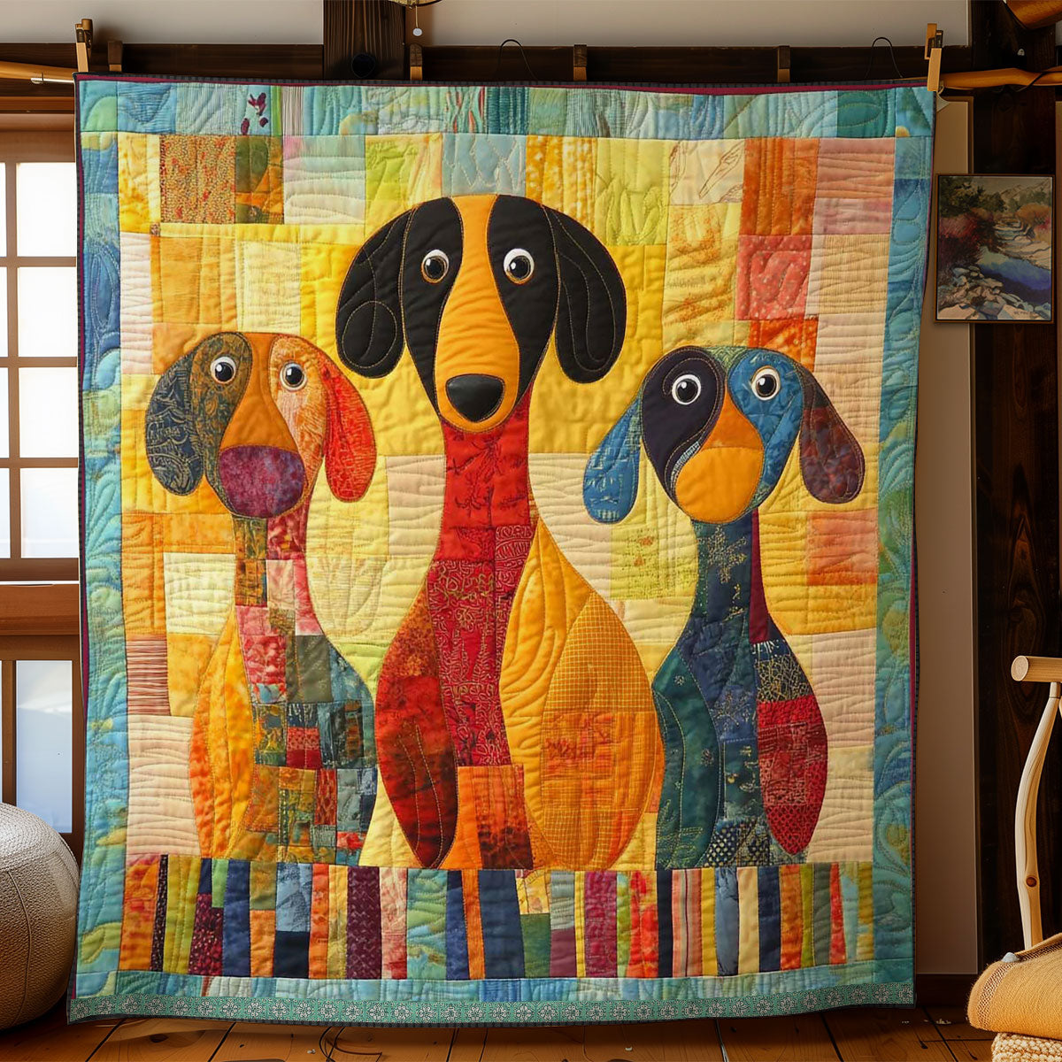 Dachshund Herd WN0508024CL Quilt Blanket