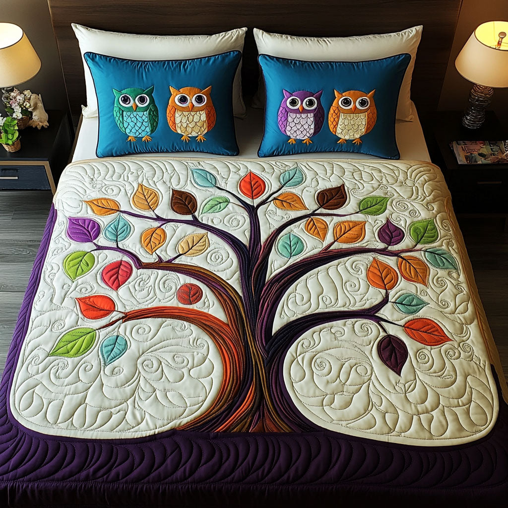 Enchanted Forest Owl WJ1303035CL Quilted Bedding Set