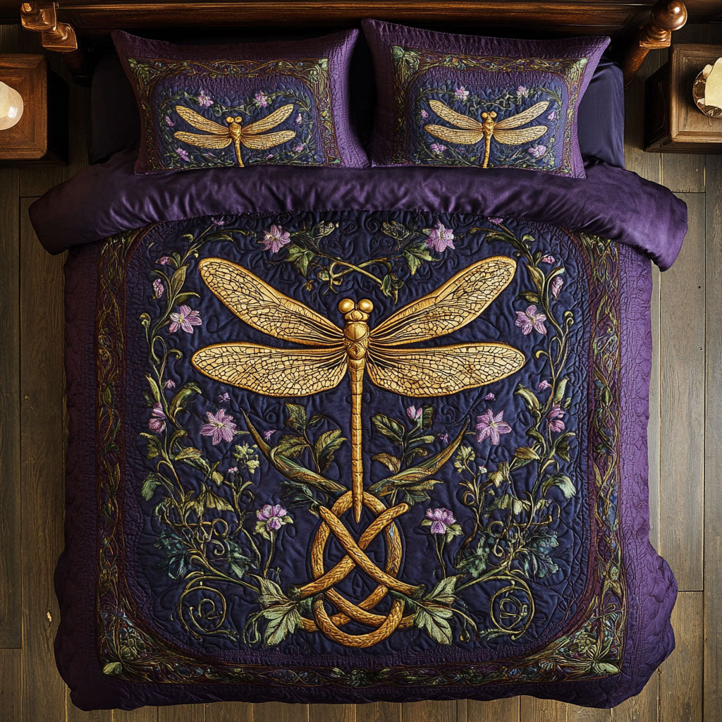 Enchanted Dragonfly WX0303021CL Quilted Bedding Set