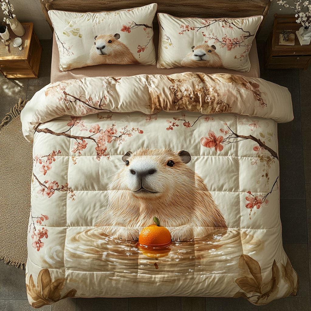 Capybara Orange WT1403078CL Duvet Cover Set