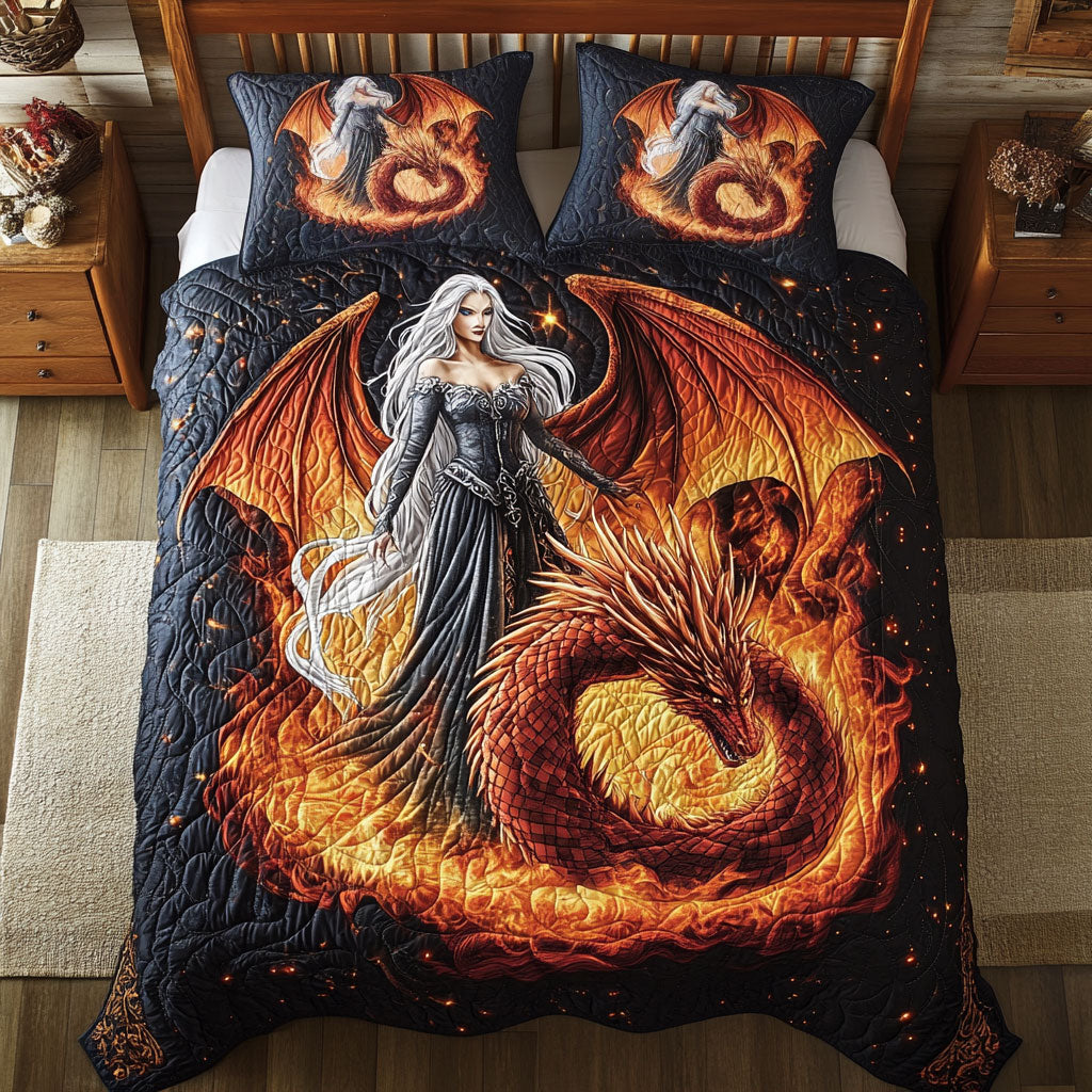 Queen And Dragon WY1202058CL Quilted Bedding Set