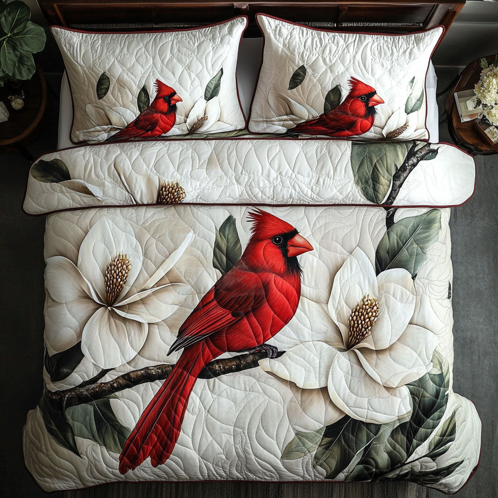 Floral Cardinal WX0803173CL Quilted Bedding Set