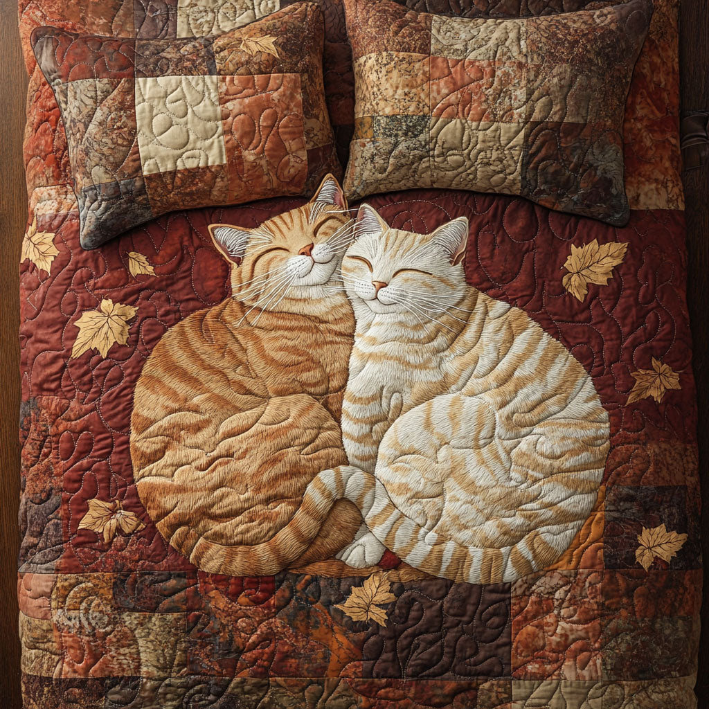 Harvest Cats WX0303025CL Quilted Bedding Set