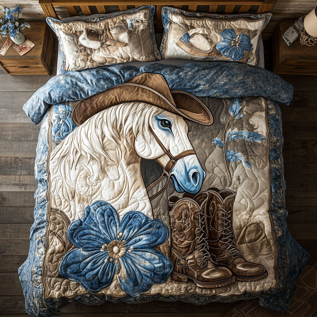 Horse Cowboy WX0603046CL Quilted Bedding Set