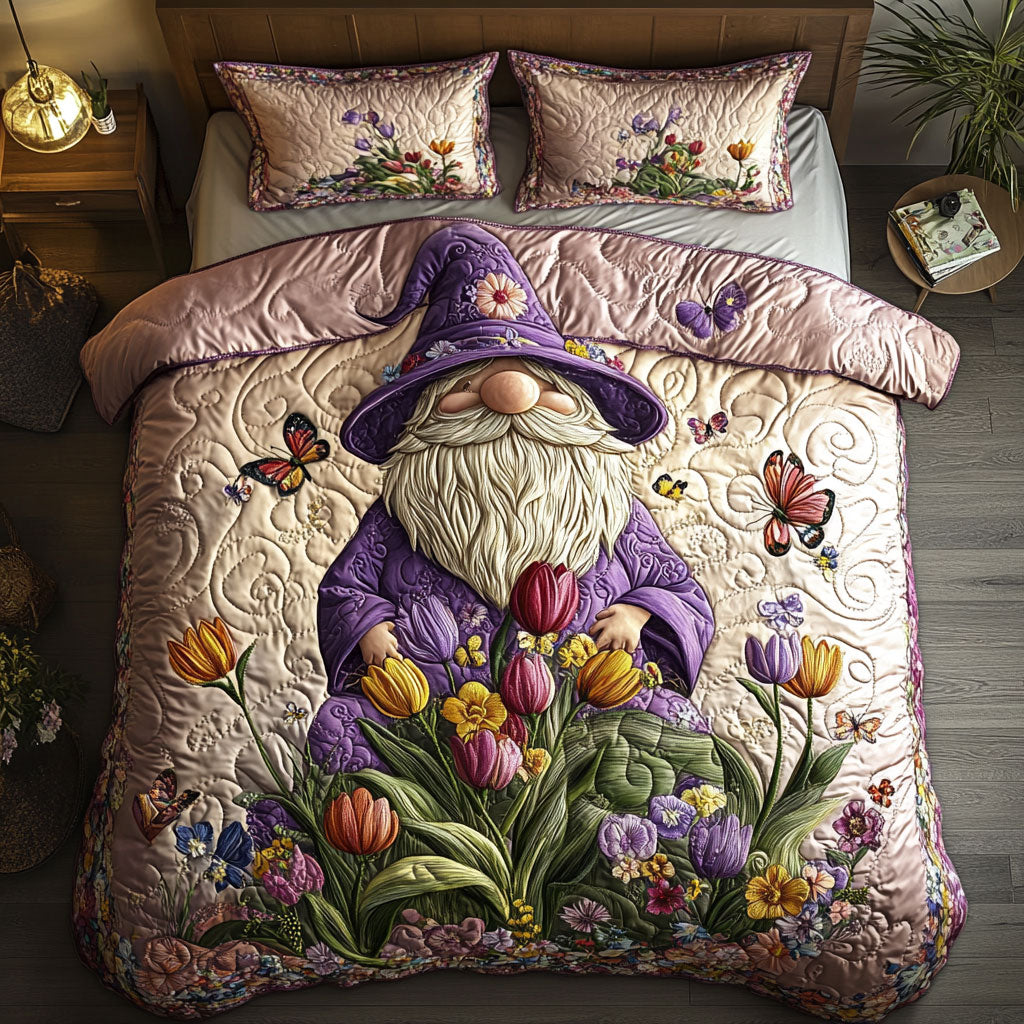 Lavender Gnome WX1403091CL Quilted Bedding Set
