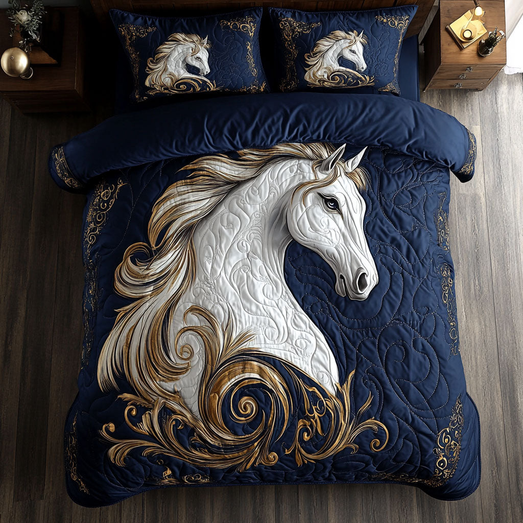 Majestic Horse WX0403026CL Quilted Bedding Set