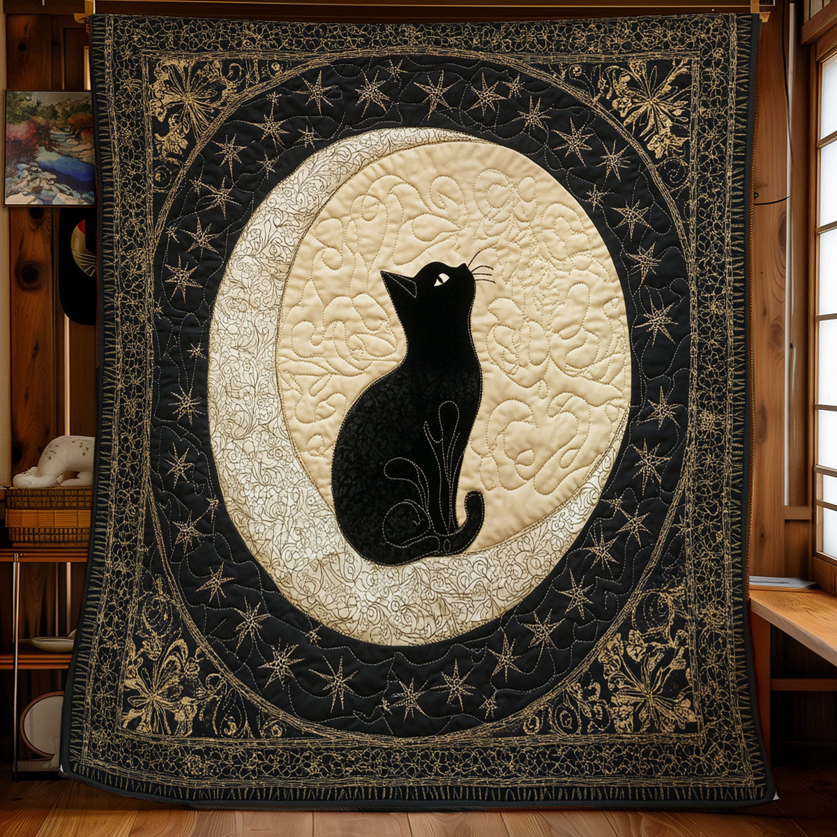 Cat Sparkle Moonlight WU0602064CL Quilt Blanket