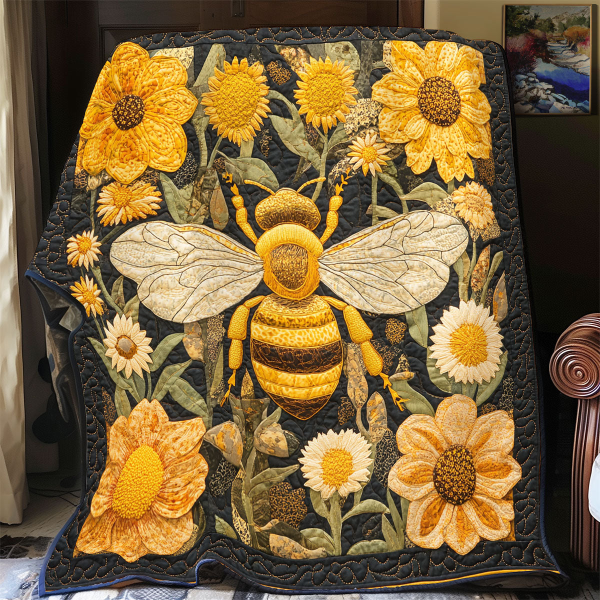 Bee Lost In The Garden WU0801002CL Quilt Blanket