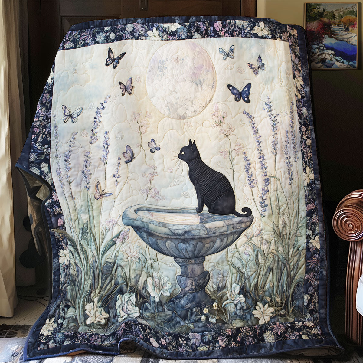 Black Cat’s Secret Garden WU1303154CL Quilt Blanket
