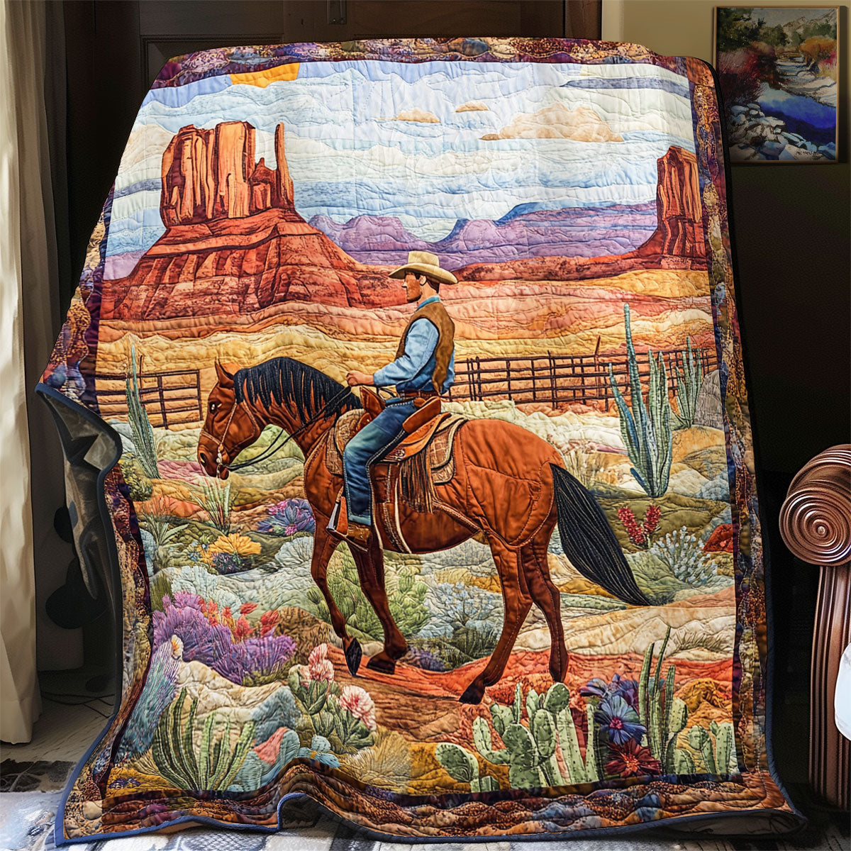 Cowboy Life WU1102065CL Quilt Blanket