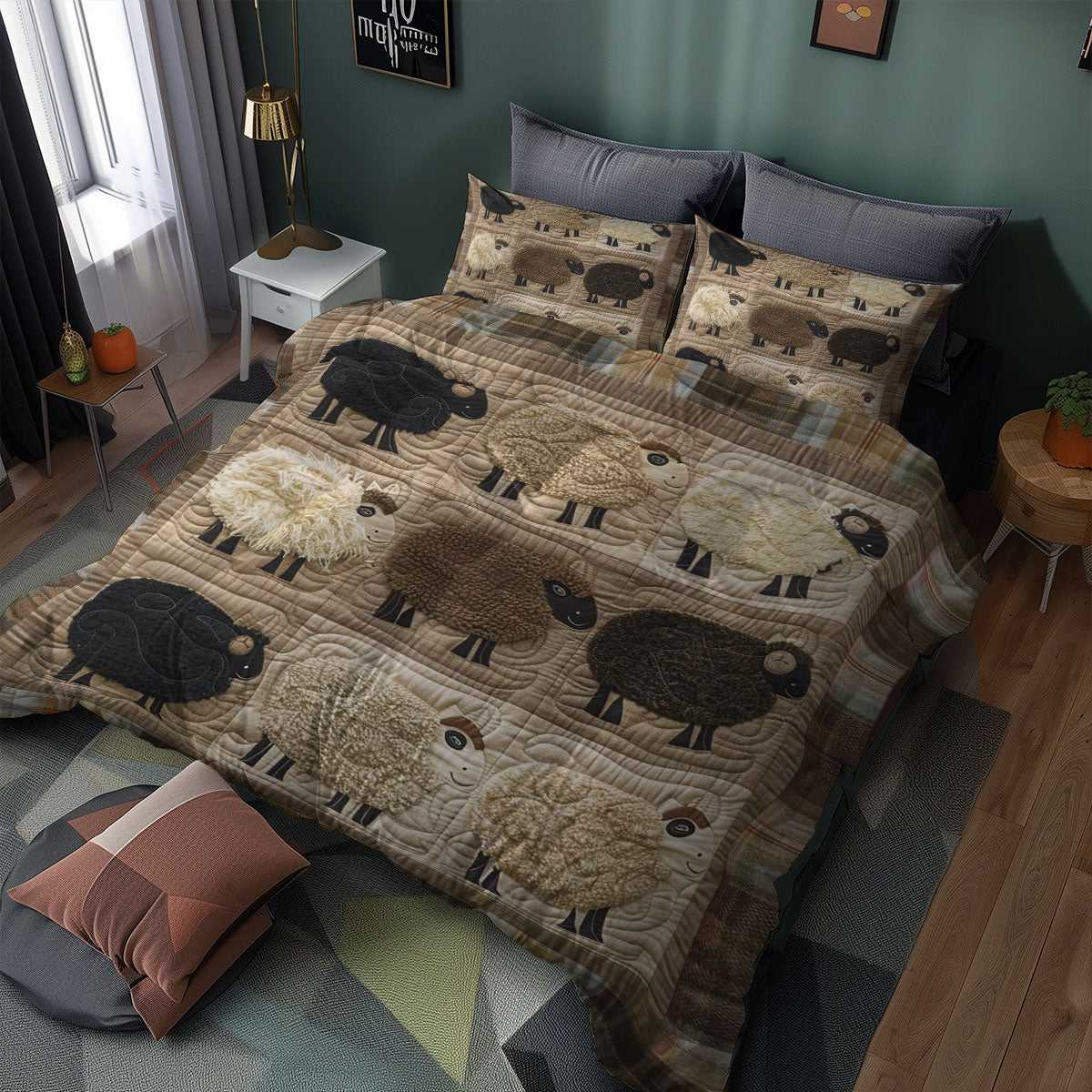Sheep WJ1706021CL Quilted Bedding Set
