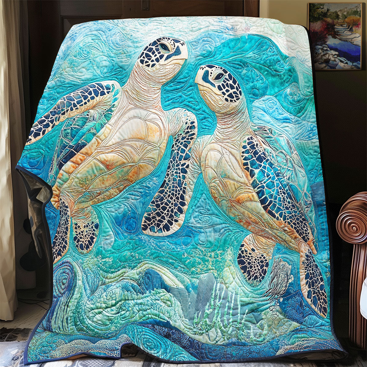 Sea Turtle Always With Me WU0601016CL Quilt Blanket