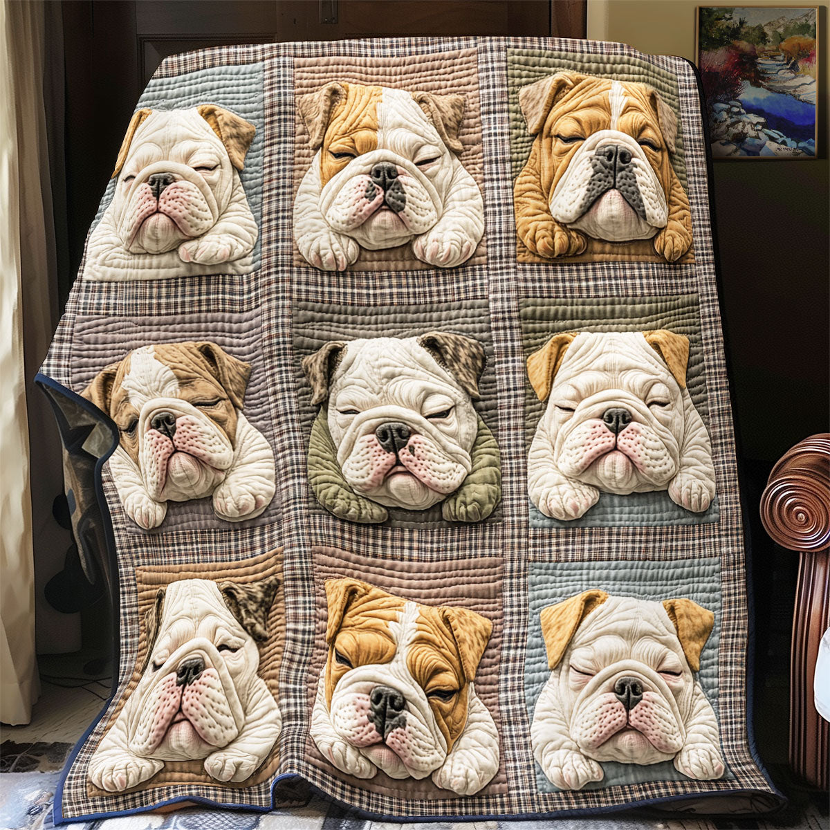 Sleeping Bulldog WU2301060CL Quilt Blanket
