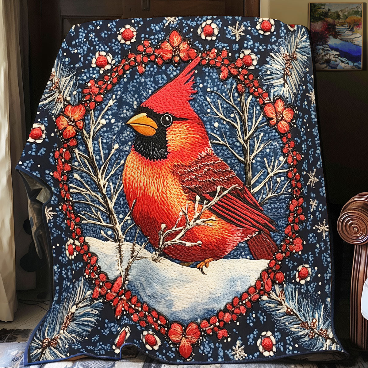 Vintage Cardinal WU0401004CL Quilt Blanket