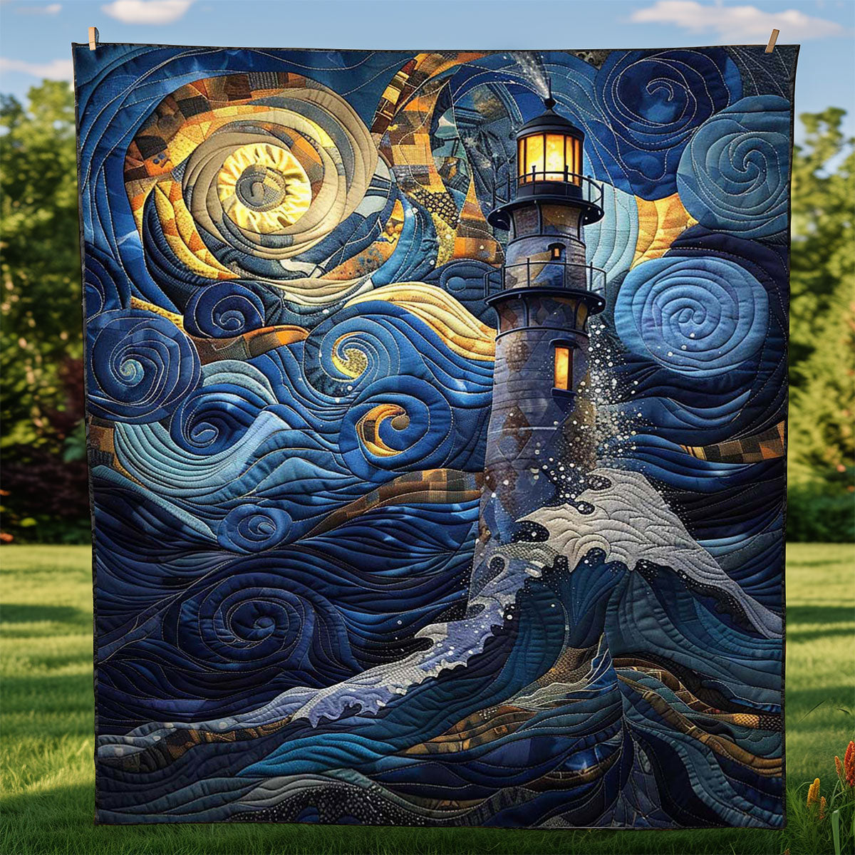 Lighthouse In The Starry Night WJ2008023CL Quilt Blanket