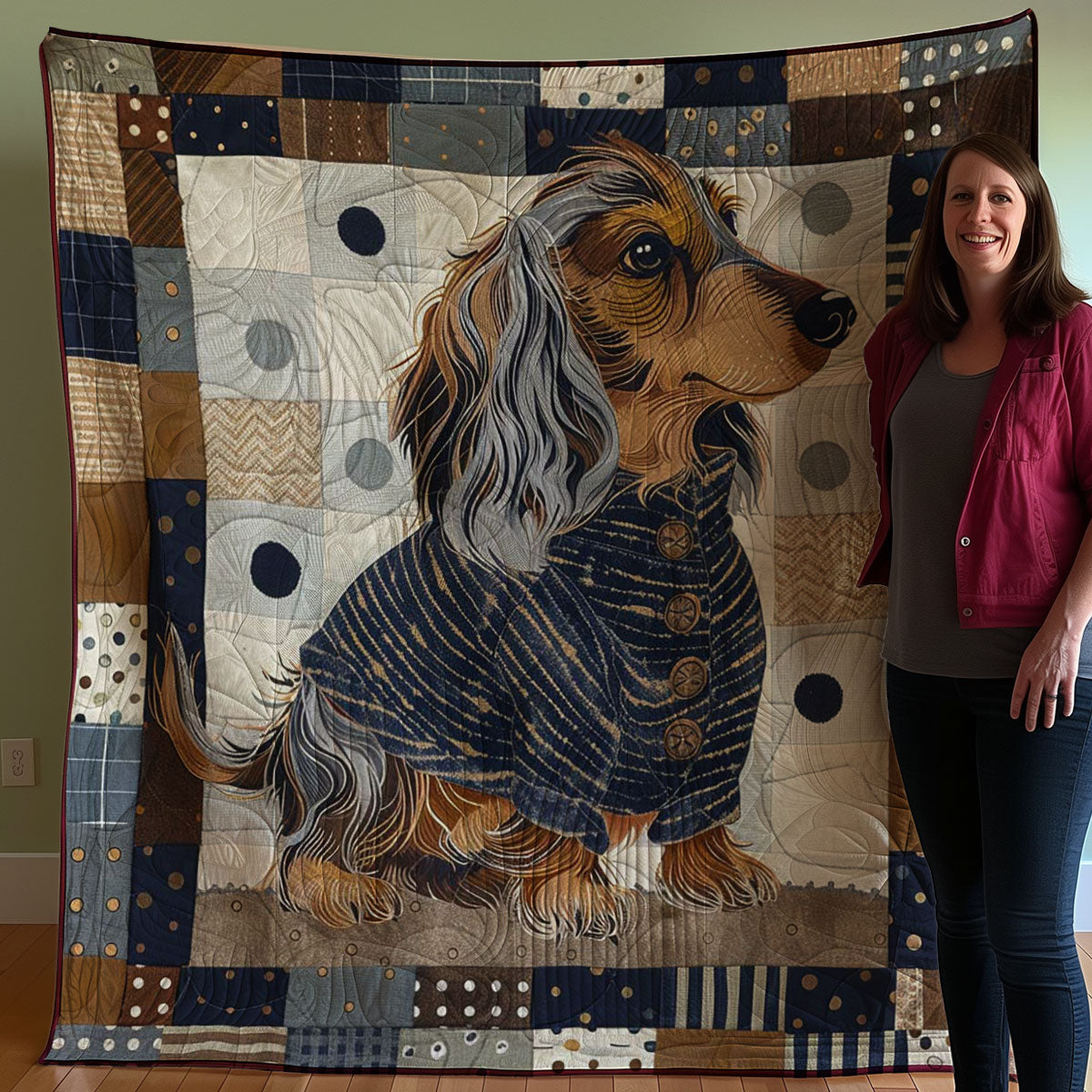 Dachshund WJ1807009CL Quilt Blanket