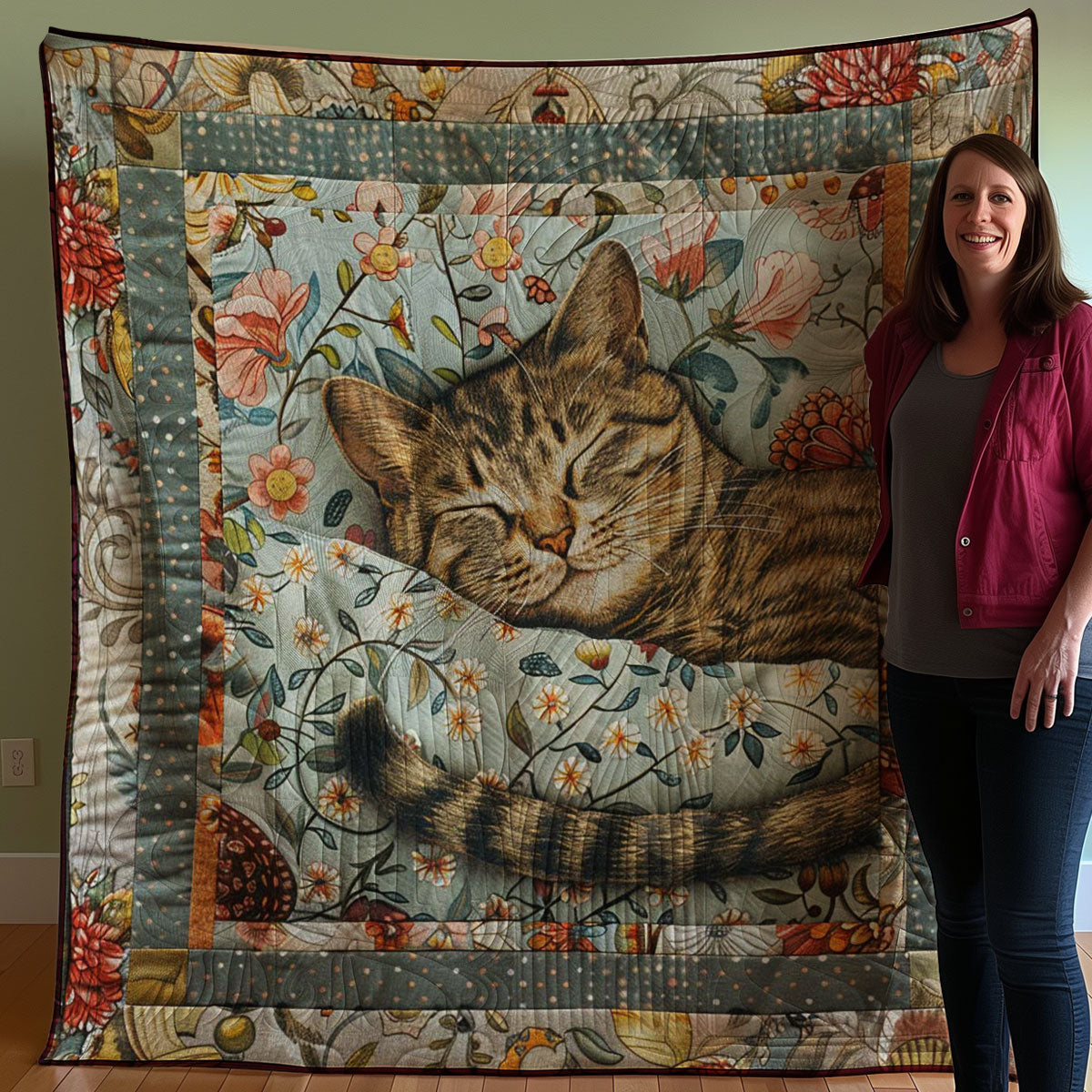 Sleeping Cat WJ2207036CL Quilt Blanket