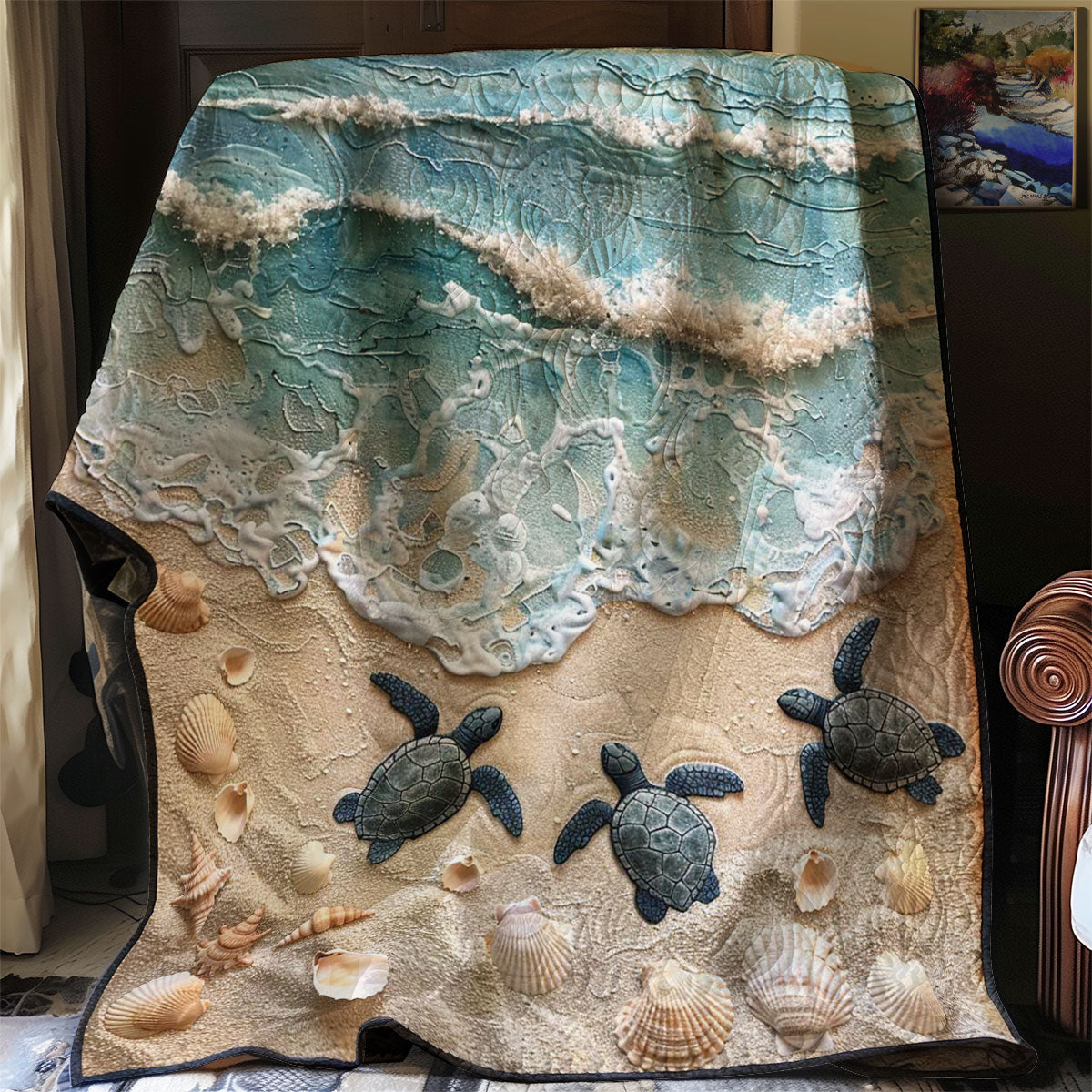 Sea Turtle WJ0909026CL Quilt Blanket
