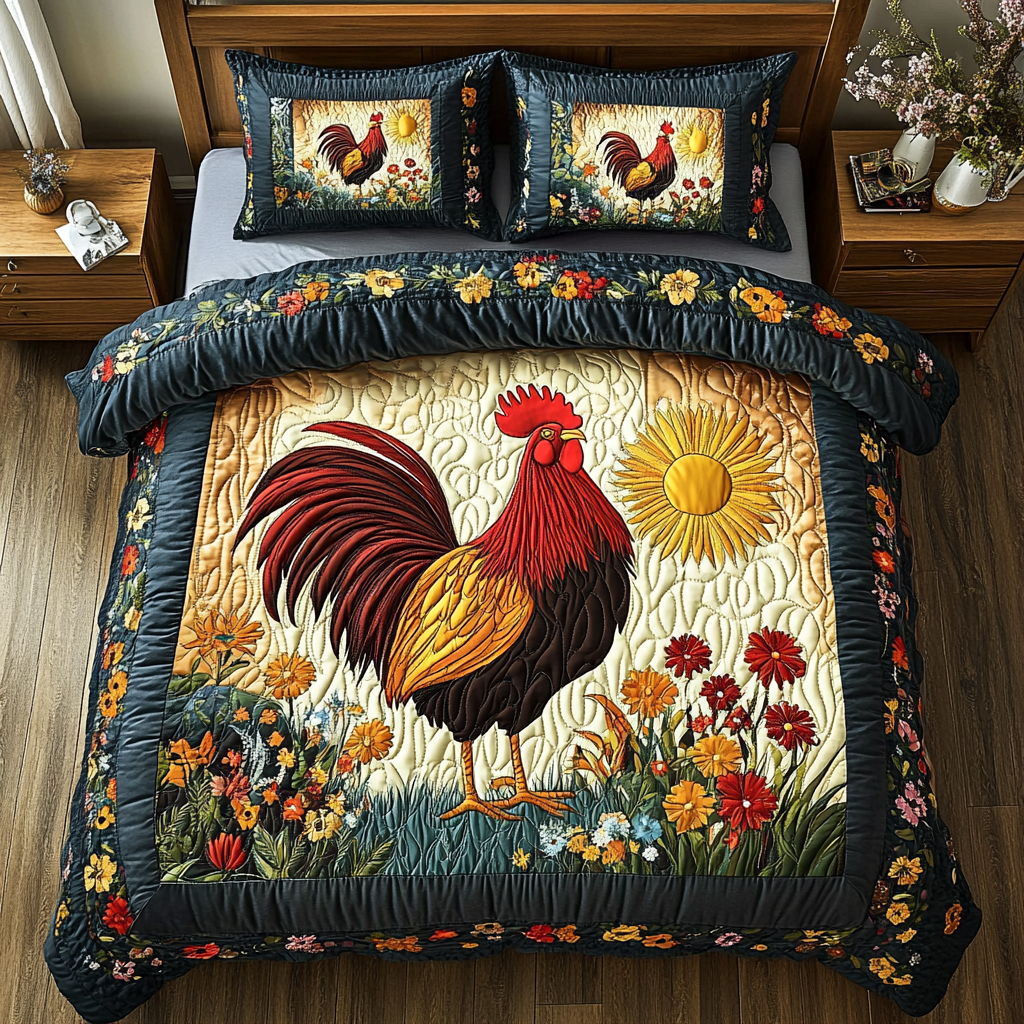 Morning Rooster XR2002022CL Quilted Bedding Set