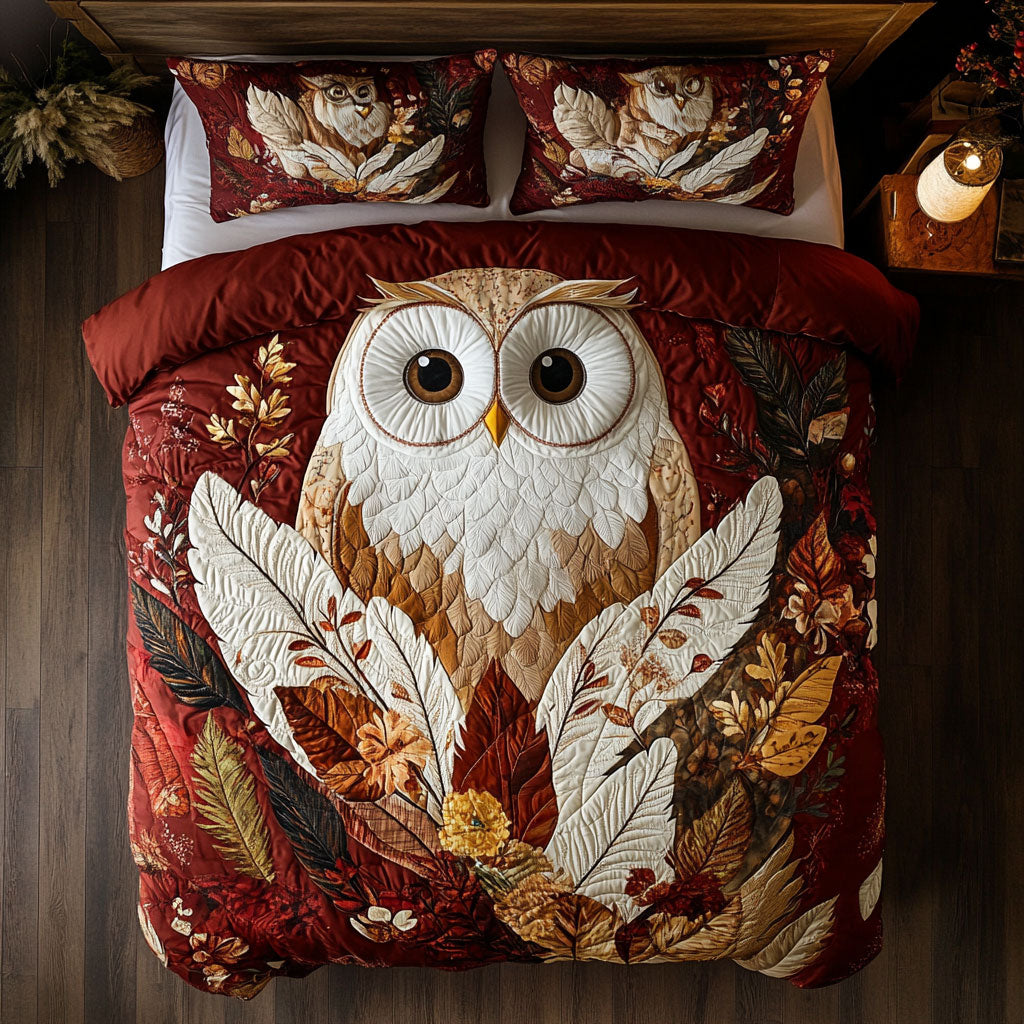 Owl WX2802155CL Quilted Bedding Set