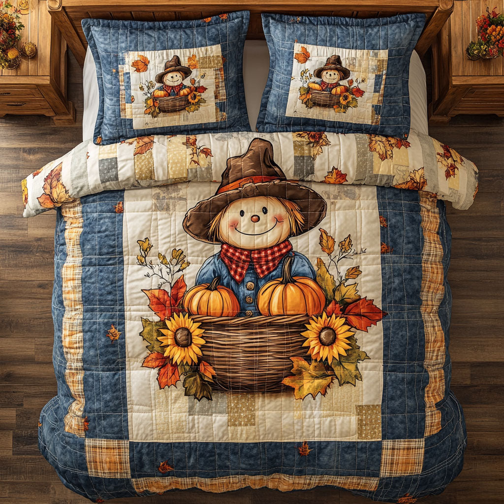 Patchwork Scarecrow WX0303039CL Quilted Bedding Set