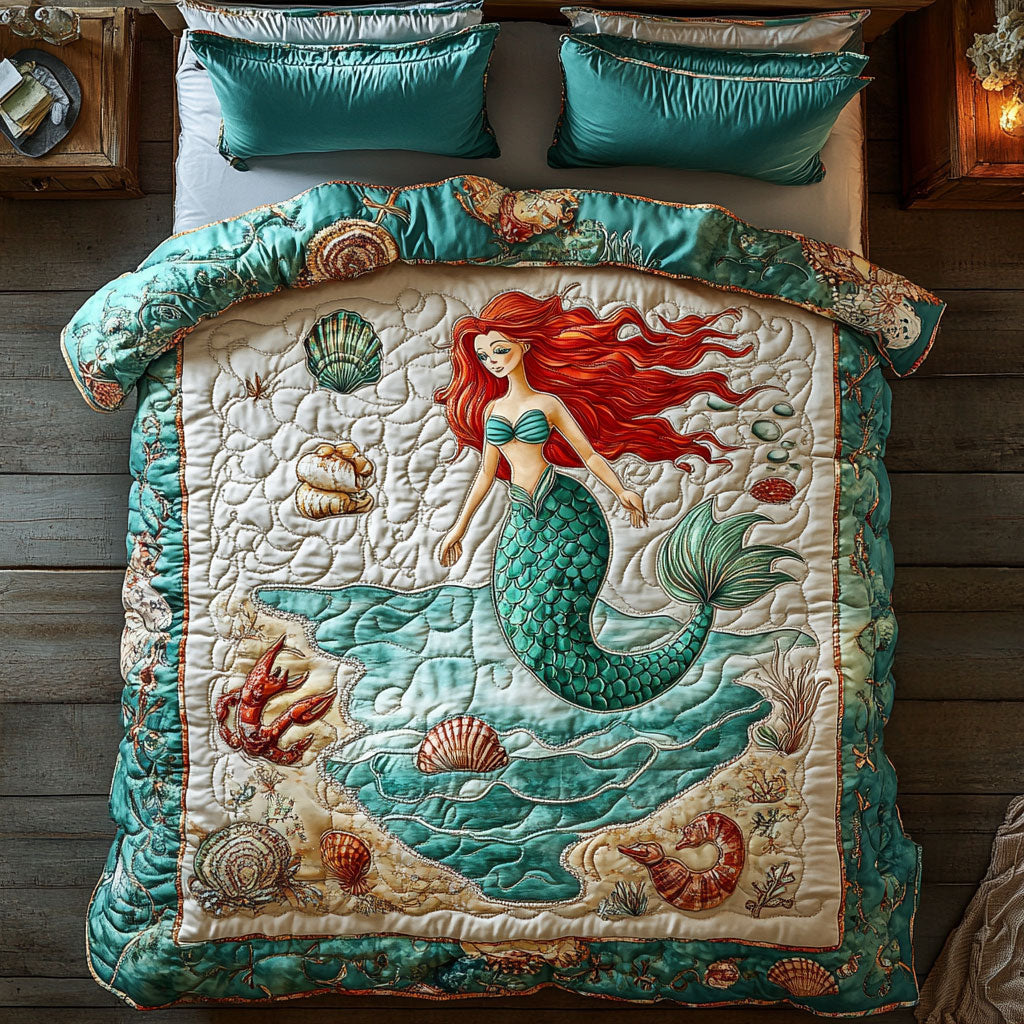 Pretty Mermaid WX1303098CL Quilted Bedding Set