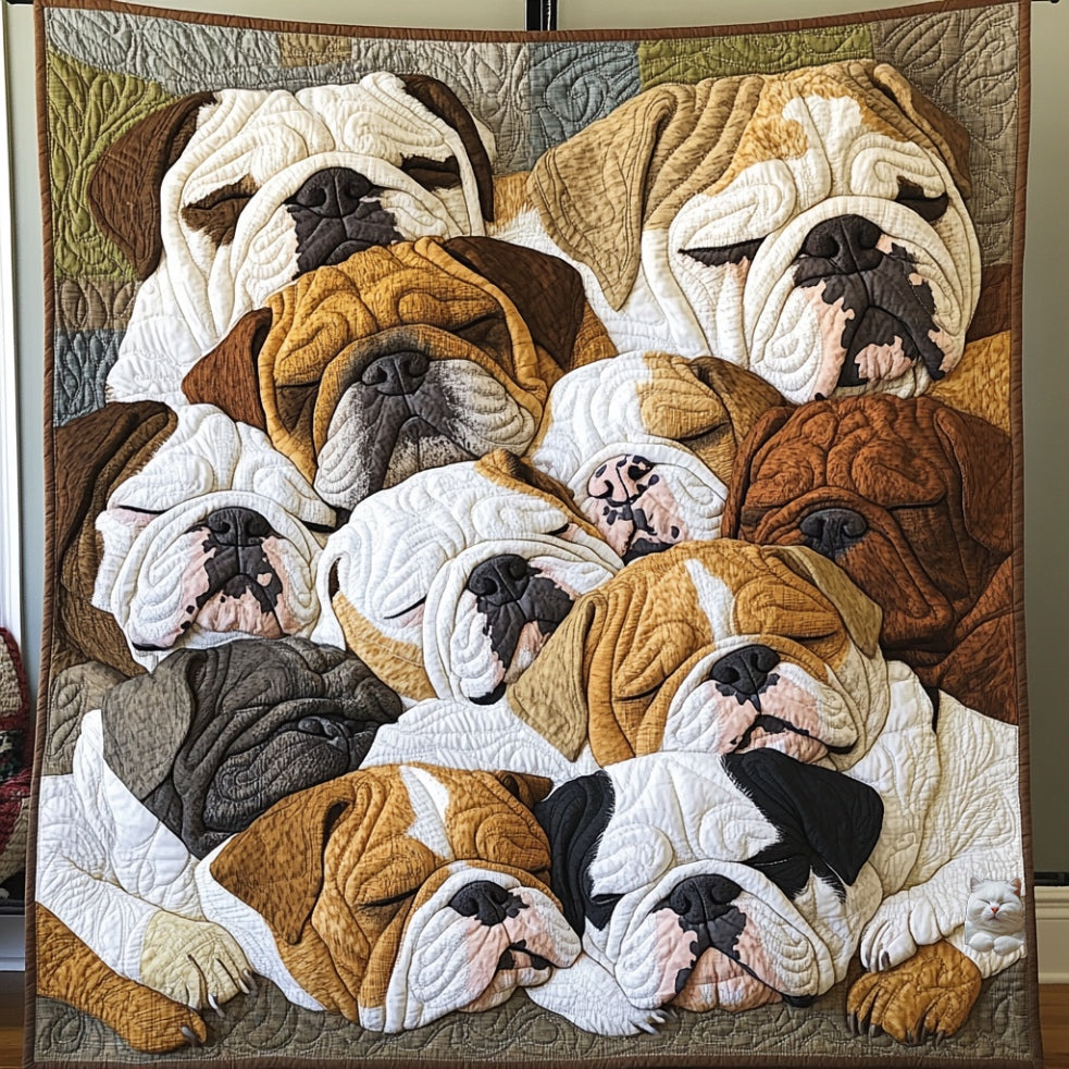 Sleeping Bulldog WU0401129CL Quilt Blanket