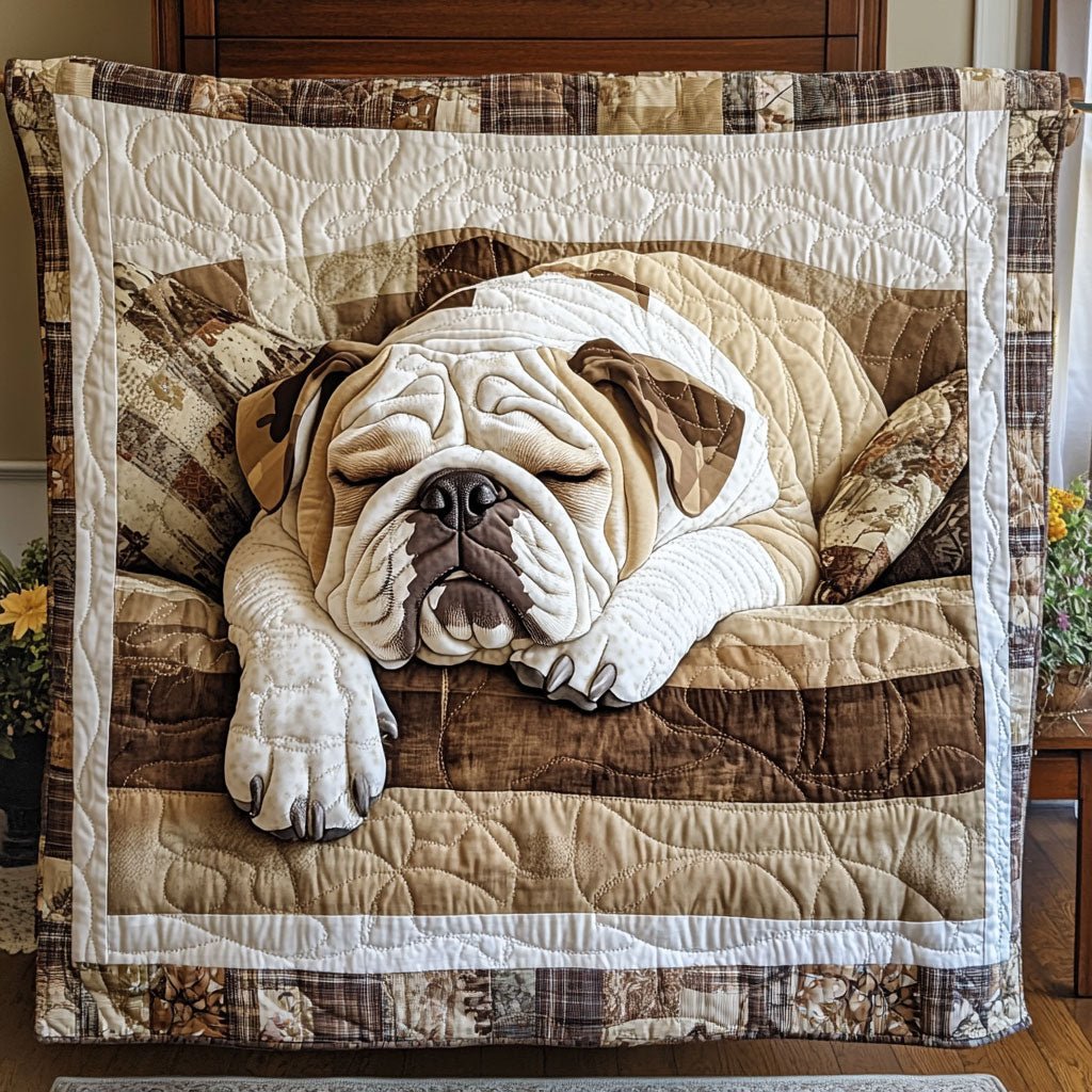 Sleeping Bulldog WU2001007CL Quilt Blanket