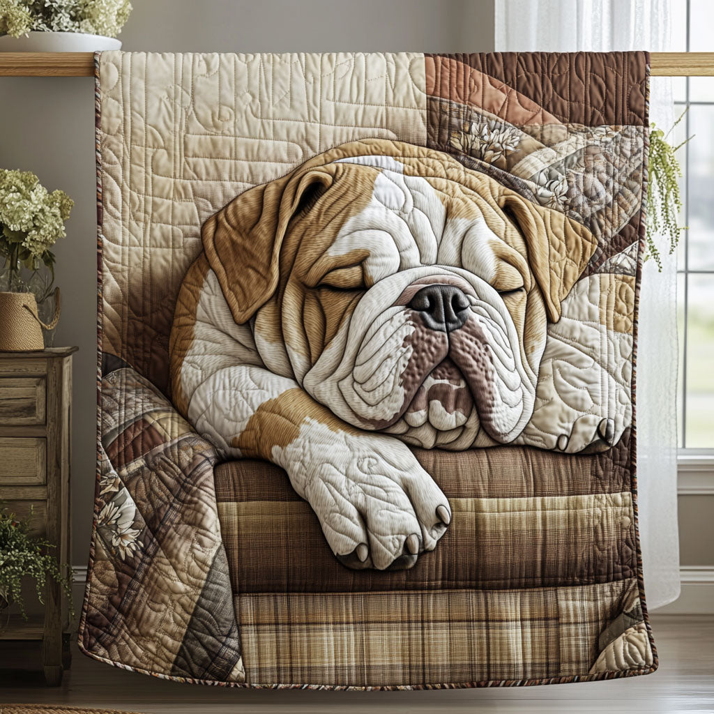Sleeping Bulldog WU2001009CL Quilt Blanket