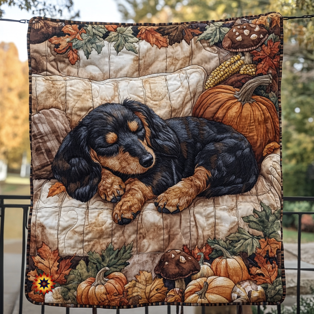 Sleeping Dachshund WU1312010CL Quilt Blanket