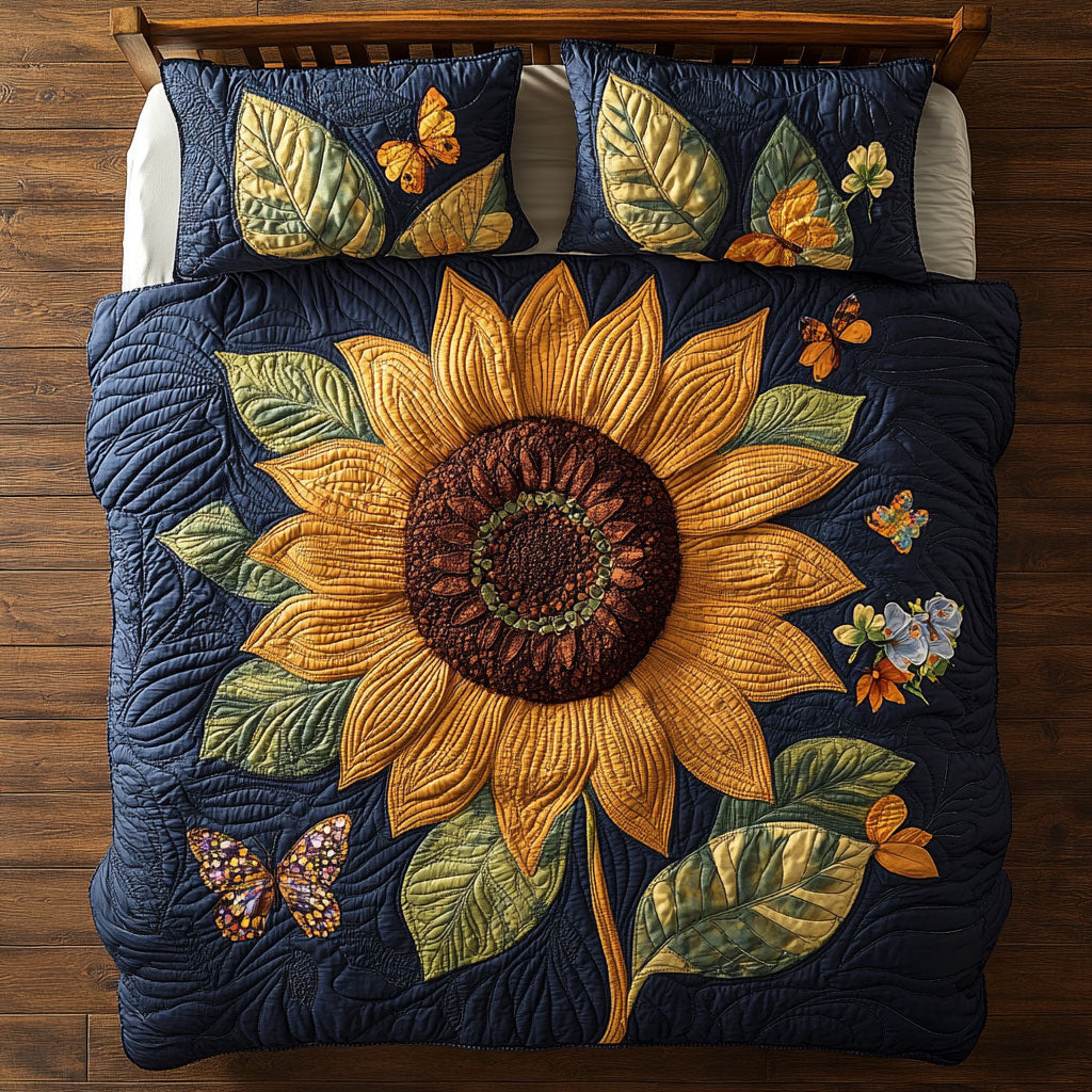 Sunflower Bliss WX0603069CL Quilted Bedding Set
