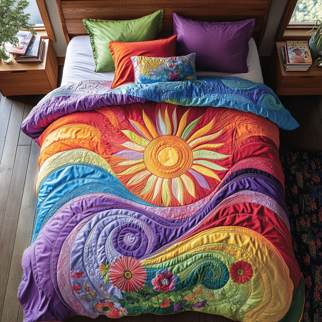 Sunshine Hippie WX0403055CL Quilted Bedding Set
