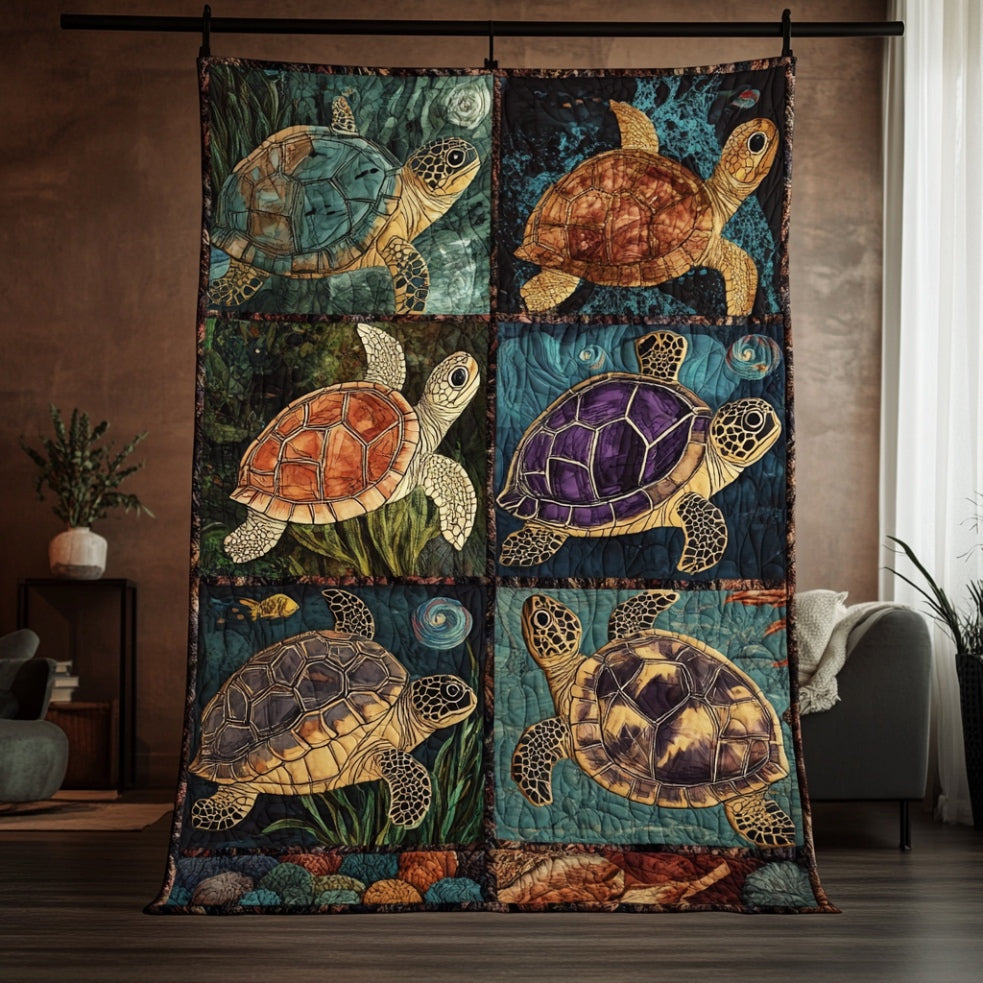 Turtle Ocean Is Calling WU0401050CL Quilt Blanket