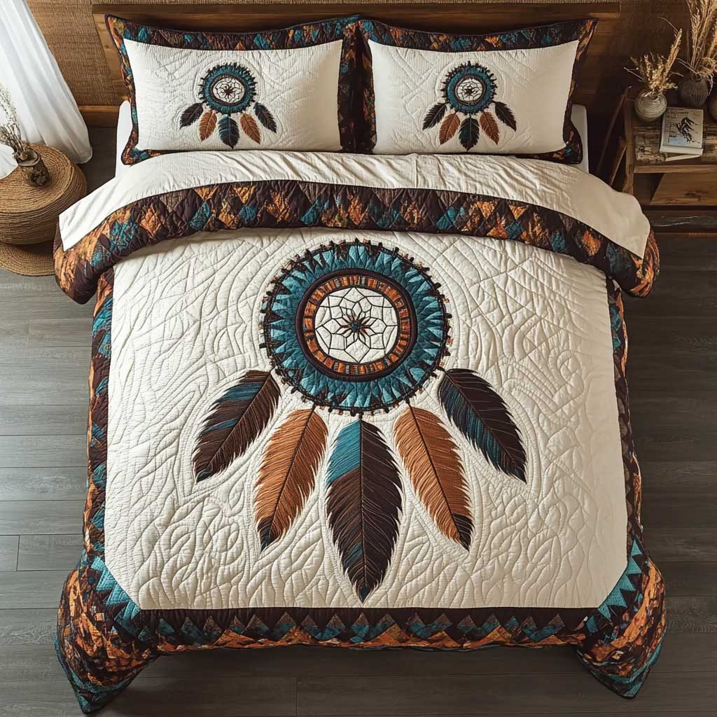 Earthy Dreamcatcher Essence WN1702005CL Quilted Bedding Set