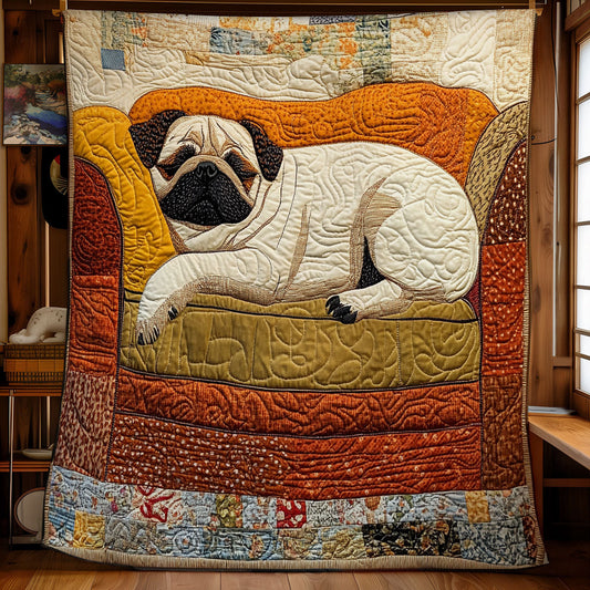 Pug Sleeping WX0401038CL Quilt Blanket