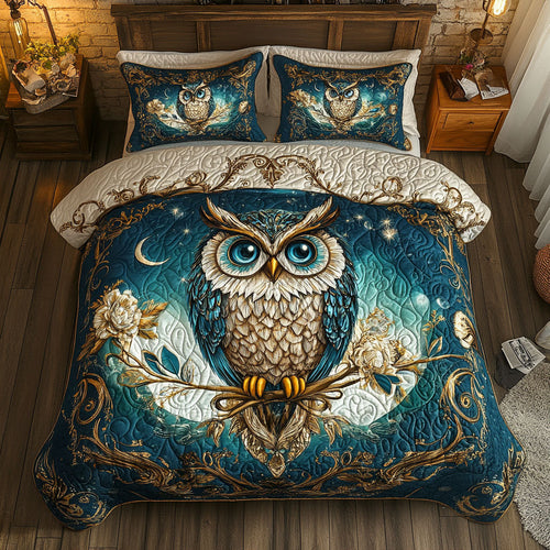 Blue Owl Flower WT0703074CL Quilted Bedding Set